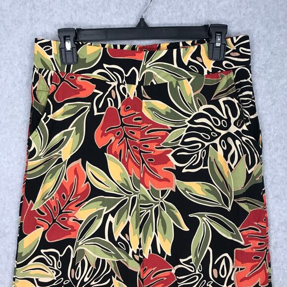 Panama Jack Pants Womens Small Floral Wide Leg Crop Aloha Coconut Flowy Resort‎ - Picture 2 of 13